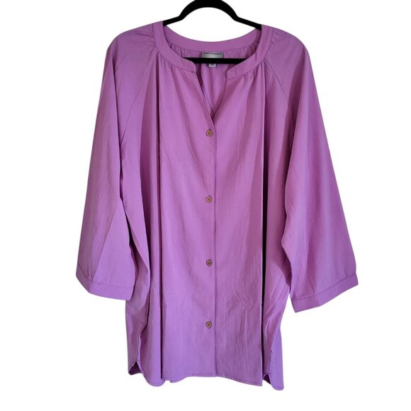 Catherine's Tops - 2 for $30 Catherine's Blouse Women's‎ 3X Purple Button Up V Neck Boho NEW
